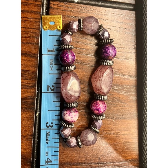 Premier Designs Rhapsody Purple Faux Stones and Silver-Tone Bracelet! - Picture 7 of 7